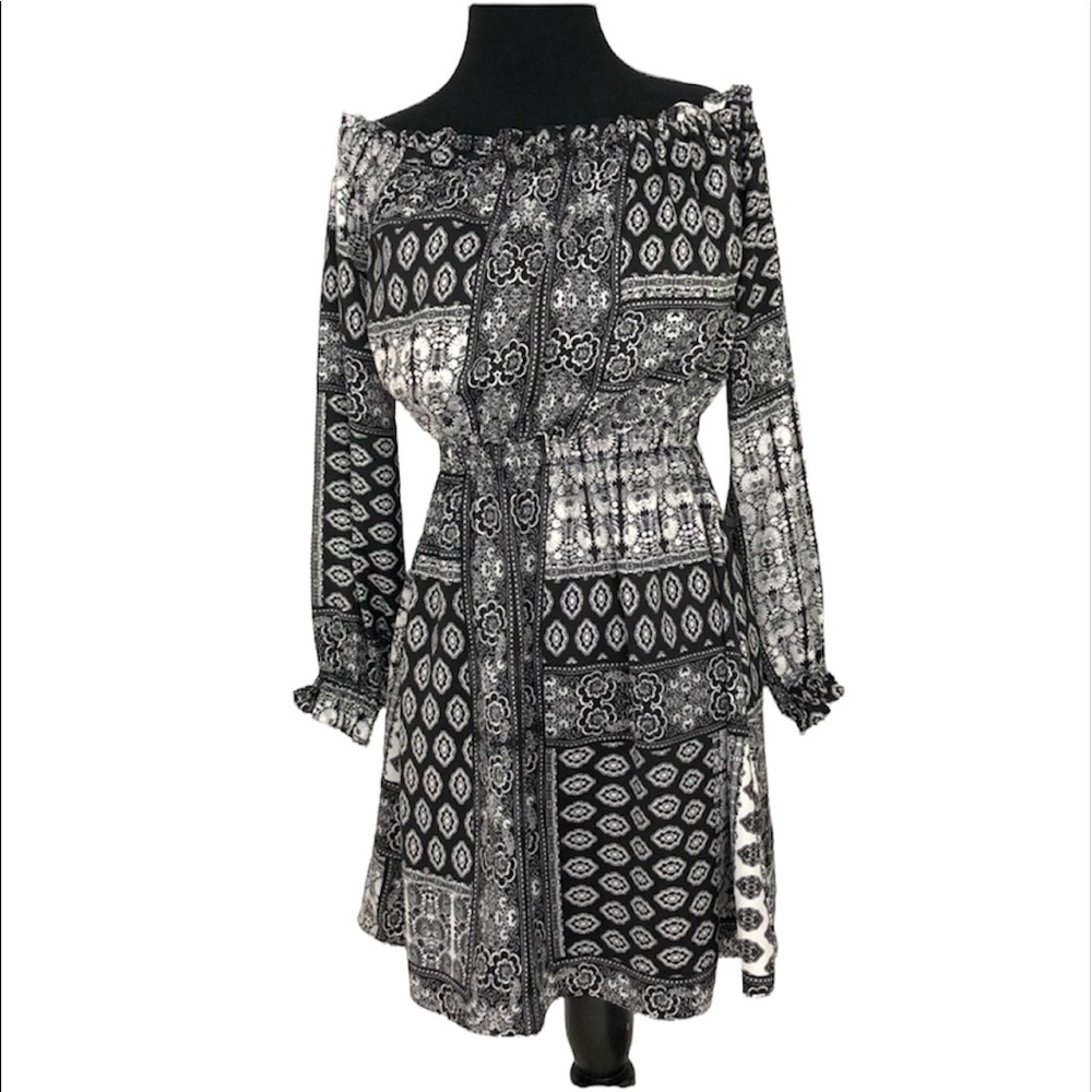 Guess brand black and white dress